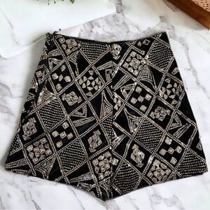 Zara Basic Shorts Sequin Embellished Velvet Stretch Size XS